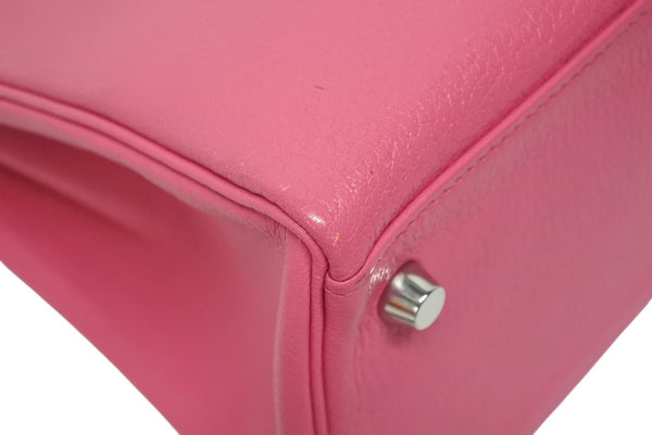 極美品 HERMES エルメス KELLY ケリー 32 内縫い 2WAYハンドバッグ シェーブル ピンク系 シルバー金具 □Q刻印 中古 4b011200
