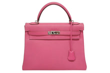 Load image into Gallery viewer, 極美品 HERMES エルメス KELLY ケリー 32 内縫い 2WAYハンドバッグ シェーブル ピンク系 シルバー金具 □Q刻印 中古 4b011200