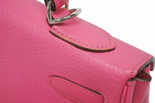 極美品 HERMES エルメス KELLY ケリー 32 内縫い 2WAYハンドバッグ シェーブル ピンク系 シルバー金具 □Q刻印 中古 4b011200