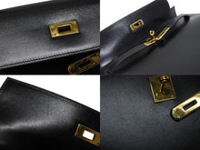 Load image into Gallery viewer, HERMES エルメス ケリー32 外縫い ブラック ◻︎D刻印 カーフスキン ゴールド金具 ハンドバッグ 2WAY 美品 中古 4b011201