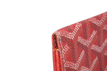 Load image into Gallery viewer, GOYARD ゴヤール カードケース 名刺入れ ヘリンボーン柄 定番カラー レッド PVC レザー ユニセックス 美品 中古 4b011209