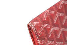 Load image into Gallery viewer, GOYARD ゴヤール カードケース 名刺入れ ヘリンボーン柄 定番カラー レッド PVC レザー ユニセックス 美品 中古 4b011209