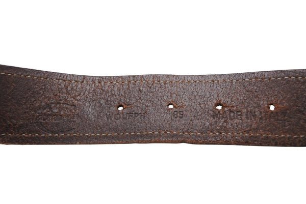 Just cavalli ジャストカヴァリ ベルト スタッズ レザー メタル ダークブラウン アンティークゴールド金具 サイズ85 美品 中古 4b011215
