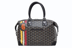 極美品 GOYARD ゴヤール ボストンバッグ ボーイング30 ブラック マーカジュー入り レザー シルバー金具 中古 4b011220