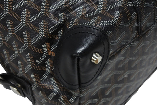 極美品 GOYARD ゴヤール ボストンバッグ ボーイング30 ブラック マーカジュー入り レザー シルバー金具 中古 4b011220