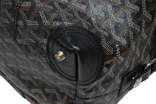 極美品 GOYARD ゴヤール ボストンバッグ ボーイング30 ブラック マーカジュー入り レザー シルバー金具 中古 4b011220