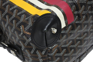 極美品 GOYARD ゴヤール ボストンバッグ ボーイング30 ブラック マーカジュー入り レザー シルバー金具 中古 4b011220