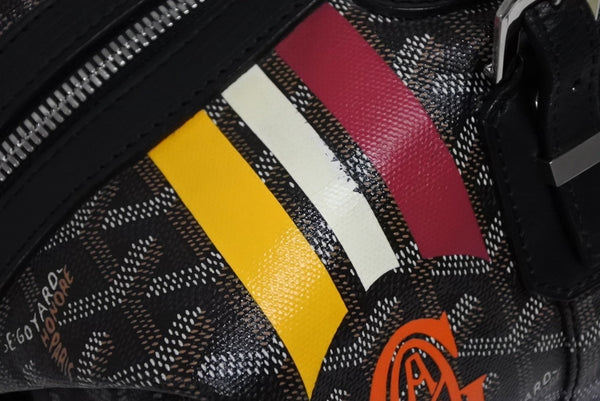 極美品 GOYARD ゴヤール ボストンバッグ ボーイング30 ブラック マーカジュー入り レザー シルバー金具 中古 4b011220