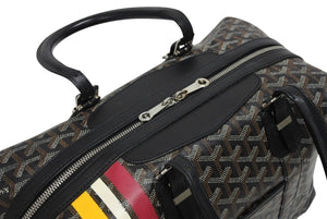極美品 GOYARD ゴヤール ボストンバッグ ボーイング30 ブラック マーカジュー入り レザー シルバー金具 中古 4b011220