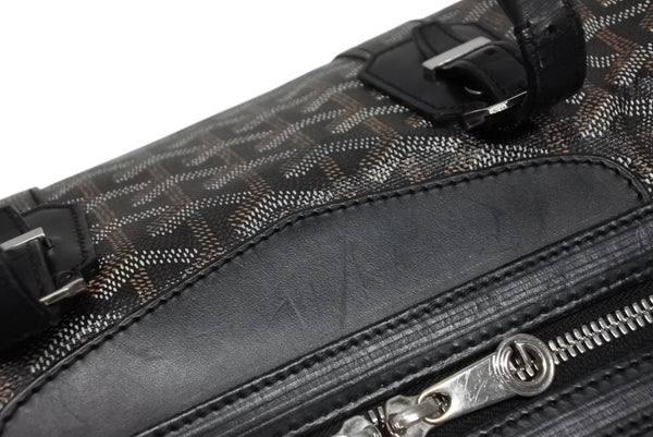 極美品 GOYARD ゴヤール ボストンバッグ ボーイング30 ブラック マーカジュー入り レザー シルバー金具 中古 4b011220