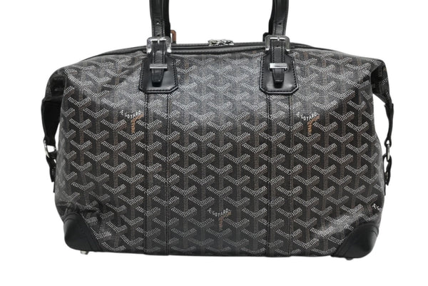 極美品 GOYARD ゴヤール ボストンバッグ ボーイング30 ブラック マーカジュー入り レザー シルバー金具 中古 4b011220