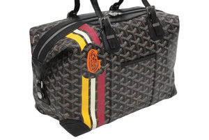 極美品 GOYARD ゴヤール ボストンバッグ ボーイング30 ブラック マーカジュー入り レザー シルバー金具 中古 4b011220