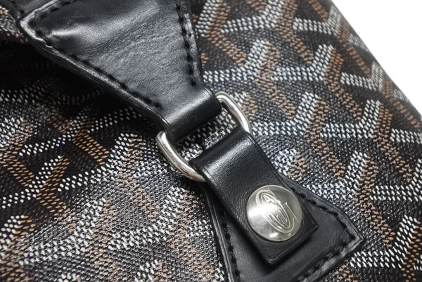 極美品 GOYARD ゴヤール ボストンバッグ ボーイング30 ブラック マーカジュー入り レザー シルバー金具 中古 4b011220