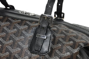 極美品 GOYARD ゴヤール ボストンバッグ ボーイング30 ブラック マーカジュー入り レザー シルバー金具 中古 4b011220