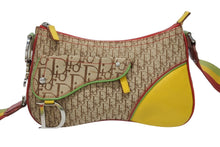 Load image into Gallery viewer, Christian Dior クリスチャンディオール ショルダーバッグ トロッター ラスタカラー レザー キャンバス シルバー金具 美品 中古 4b011223