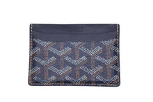 Load image into Gallery viewer, 極美品 GOYARD ゴヤール サンシュルピス カードケース 名刺入れ STSULPPMLTY01CL01X PVC レザー ネイビー 中古 4b011225