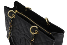 Load image into Gallery viewer, CHANEL シャネル チェーントートバッグ GST ブラック キャビアスキン A50995 ココマーク ブラック ゴールド金具 美品 中古 4b011231