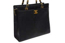 Load image into Gallery viewer, CHANEL シャネル チェーン トートバッグ ブラック キャビアスキン 5番台 ココマーク ロゴ ゴールド金具 美品 中古 4b011232