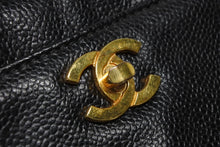 Load image into Gallery viewer, CHANEL シャネル チェーン トートバッグ ブラック キャビアスキン 5番台 ココマーク ロゴ ゴールド金具 美品 中古 4b011232