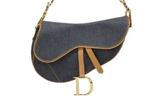 Load image into Gallery viewer, 極美品 Christian Dior クリスチャンディオール サドルバッグ ワンショルダーバッグ RU 0091 デニム ガリアーノ期 中古 4b011237