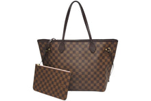 Load image into Gallery viewer, 極美品 LOUIS VUITTON ルイヴィトン ダミエ ネヴァーフルMM トートバッグ N51105 PVC レザー ブラウン ゴールド金具 中古 4b011243
