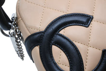 Load image into Gallery viewer, 極美品 CHANEL シャネル カンボンライン ボーリングバッグ ワンショルダーバッグ 9番台 ココマーク ベージュ ブラック 中古 4b011248