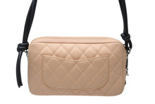Load image into Gallery viewer, 極美品 CHANEL シャネル カンボンライン ボーリングバッグ ワンショルダーバッグ 9番台 ココマーク ベージュ ブラック 中古 4b011248
