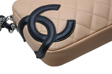 Load image into Gallery viewer, 極美品 CHANEL シャネル カンボンライン ボーリングバッグ ワンショルダーバッグ 9番台 ココマーク ベージュ ブラック 中古 4b011248