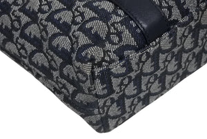 Christian Dior クリスチャンディオール トロッター ハンドバッグ B0 C 0092 ネイビー ガリアーノ期 美品 中古 4b011253