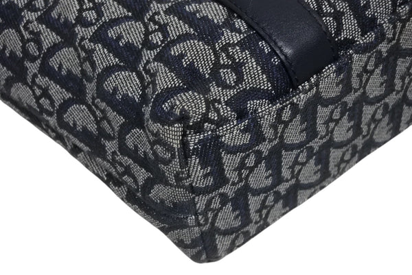 Christian Dior クリスチャンディオール トロッター ハンドバッグ B0 C 0092 ネイビー ガリアーノ期 美品 中古 4b011253