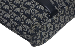 Christian Dior クリスチャンディオール トロッター ハンドバッグ B0 C 0092 ネイビー ガリアーノ期 美品 中古 4b011253