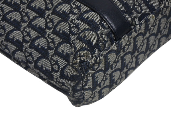 Christian Dior クリスチャンディオール トロッター ハンドバッグ B0 C 0092 ネイビー ガリアーノ期 美品 中古 4b011253