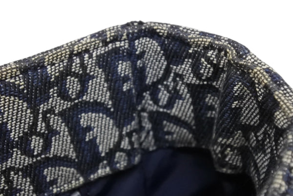 Christian Dior クリスチャンディオール トロッター ハンドバッグ B0 C 0092 ネイビー ガリアーノ期 美品 中古 4b011253