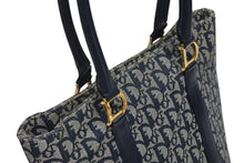 Load image into Gallery viewer, Christian Dior クリスチャンディオール トロッター ハンドバッグ B0 C 0092 ネイビー ガリアーノ期 美品 中古 4b011253