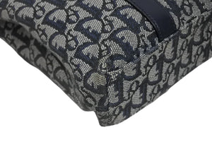 Christian Dior クリスチャンディオール トロッター ハンドバッグ B0 C 011 ネイビー ガリアーノ期 美品 中古 4b011256