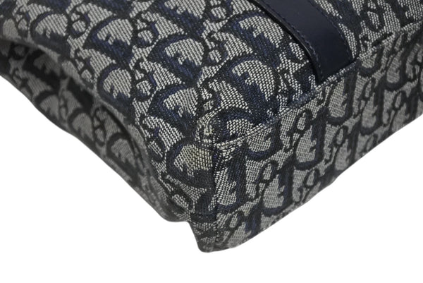 Christian Dior クリスチャンディオール トロッター ハンドバッグ B0 C 011 ネイビー ガリアーノ期 美品 中古 4b011256