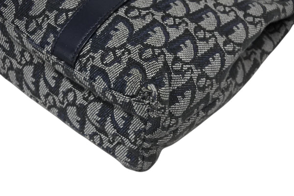 Christian Dior クリスチャンディオール トロッター ハンドバッグ B0 C 011 ネイビー ガリアーノ期 美品 中古 4b011256