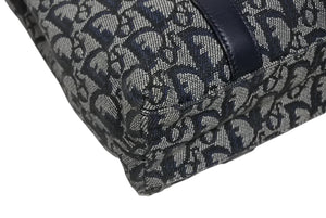 Christian Dior クリスチャンディオール トロッター ハンドバッグ B0 C 011 ネイビー ガリアーノ期 美品 中古 4b011256