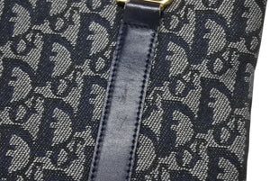 Christian Dior クリスチャンディオール トロッター ハンドバッグ B0 C 011 ネイビー ガリアーノ期 美品 中古 4b011256
