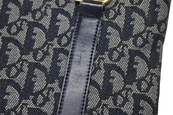 Christian Dior クリスチャンディオール トロッター ハンドバッグ B0 C 011 ネイビー ガリアーノ期 美品 中古 4b011256