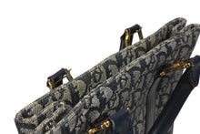 Load image into Gallery viewer, Christian Dior クリスチャンディオール トロッター ハンドバッグ B0 C 011 ネイビー ガリアーノ期 美品 中古 4b011256