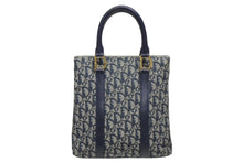 Load image into Gallery viewer, Christian Dior クリスチャンディオール トロッター ハンドバッグ B0 C 011 ネイビー ガリアーノ期 美品 中古 4b011256