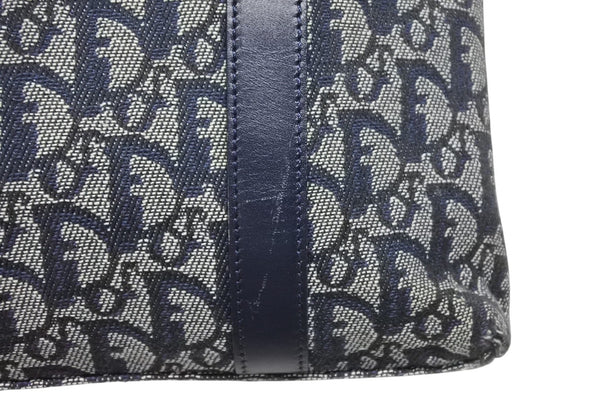 Christian Dior クリスチャンディオール トロッター ハンドバッグ B0 C 011 ネイビー ガリアーノ期 美品 中古 4b011256