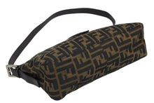Load image into Gallery viewer, FENDI フェンディ マンマバケット ハンドバッグ 26566 ズッカ柄 ブラウン レザー ナイロンキャンバス シルバー金具 美品 中古 4c011260