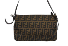 Load image into Gallery viewer, FENDI フェンディ マンマバケット ハンドバッグ 26566 ズッカ柄 ブラウン レザー ナイロンキャンバス シルバー金具 美品 中古 4c011260