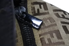 Load image into Gallery viewer, FENDI フェンディ ハンドバッグ 8N0005 ズッキーノ柄 総柄 キャンバス レザー ベージュ ブラウン ガンメタ金具 美品 中古 4b011262