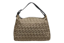 Load image into Gallery viewer, FENDI フェンディ ハンドバッグ 8N0005 ズッキーノ柄 総柄 キャンバス レザー ベージュ ブラウン ガンメタ金具 美品 中古 4b011262