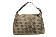 Load image into Gallery viewer, FENDI フェンディ ハンドバッグ 8N0005 ズッキーノ柄 総柄 キャンバス レザー ベージュ ブラウン ガンメタ金具 美品 中古 4b011262