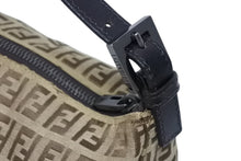 Load image into Gallery viewer, FENDI フェンディ ハンドバッグ 8N0005 ズッキーノ柄 総柄 キャンバス レザー ベージュ ブラウン ガンメタ金具 美品 中古 4b011262