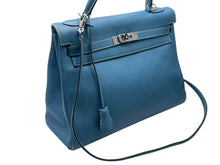 Load image into Gallery viewer, HERMES エルメス ケリー32 内縫い ブルージーン □G刻印 シルバー金具 トリヨンクレマンス ハンドバッグ 2WAY 中古 4b011265